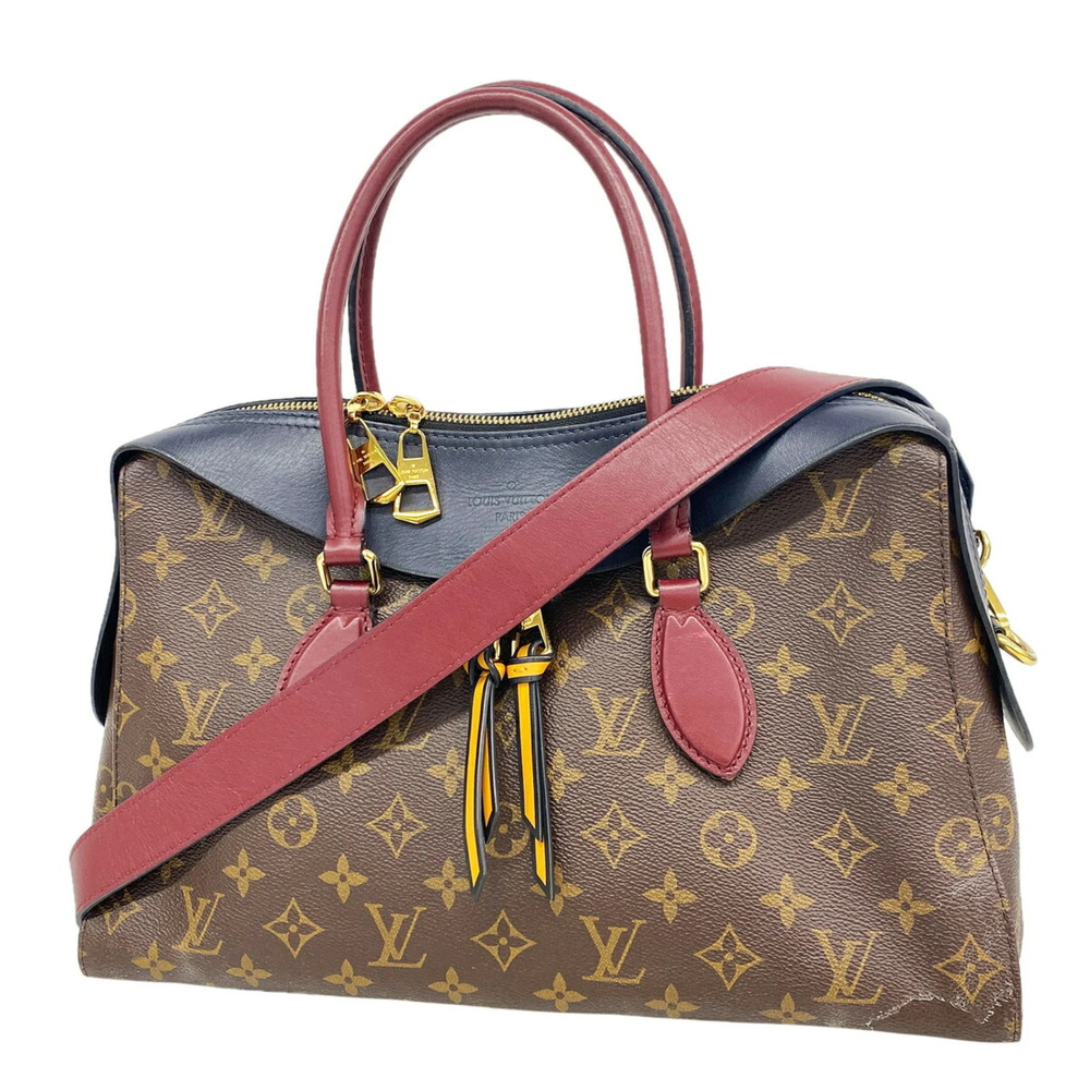 Louis Vuitton Monogram Tuileries Tote Handbag M43439 Marine Bordeaux 2-way ba...